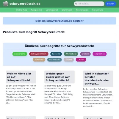 Screenshot schwyzerdütsch.de