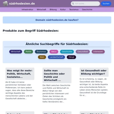 Screenshot südrhodesien.de