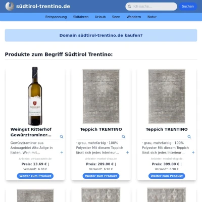 Screenshot südtirol-trentino.de