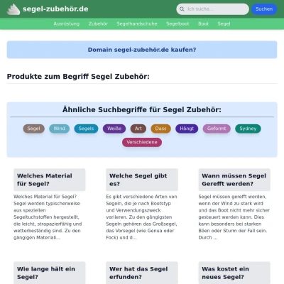 Screenshot segel-zubehör.de