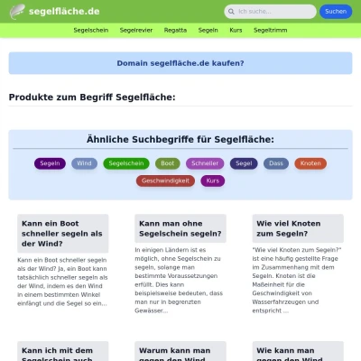 Screenshot segelfläche.de