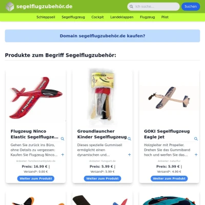 Screenshot segelflugzubehör.de