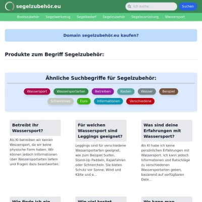 Screenshot segelzubehör.eu