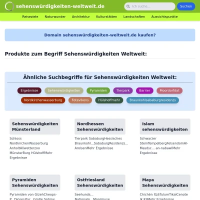 Screenshot sehenswürdigkeiten-weltweit.de