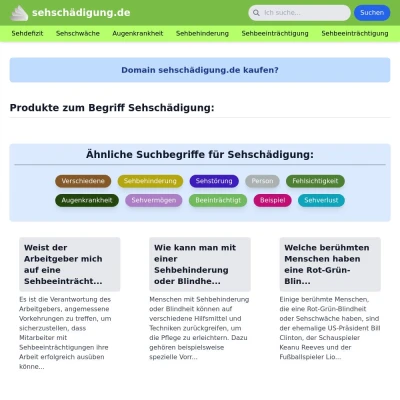 Screenshot sehschädigung.de