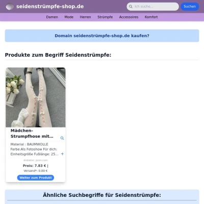 Screenshot seidenstrümpfe-shop.de