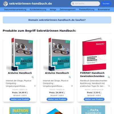 Screenshot sekretärinnen-handbuch.de