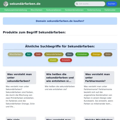 Screenshot sekundärfarben.de