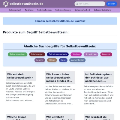 Screenshot selbstbewußtsein.de