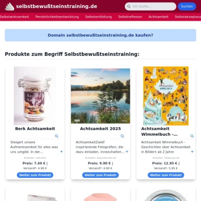 Screenshot selbstbewußtseinstraining.de