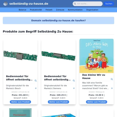 Screenshot selbständig-zu-hause.de