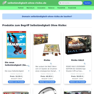 Screenshot selbständigkeit-ohne-risiko.de