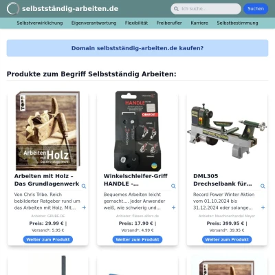 Screenshot selbstständig-arbeiten.de