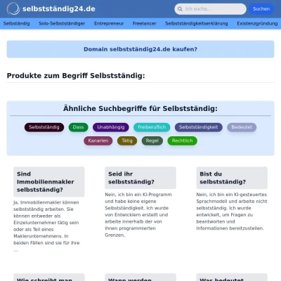 Screenshot selbstständig24.de