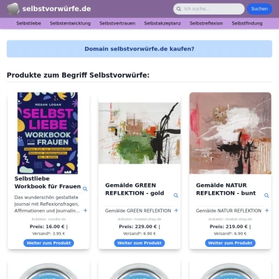 Screenshot selbstvorwürfe.de