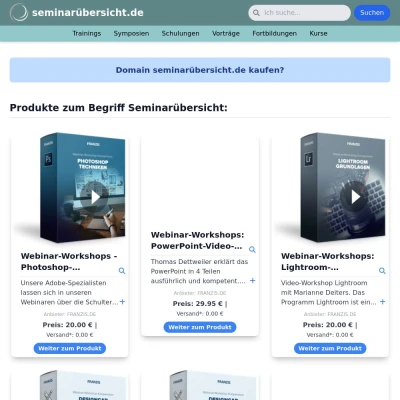 Screenshot seminarübersicht.de