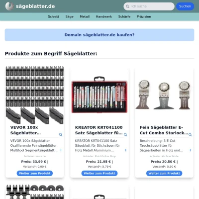Screenshot sägeblatter.de