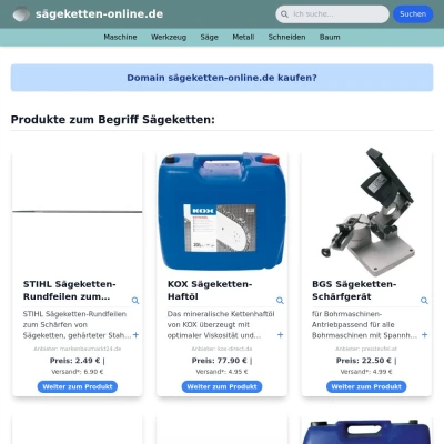 Screenshot sägeketten-online.de
