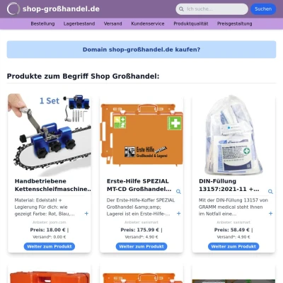 Screenshot shop-großhandel.de