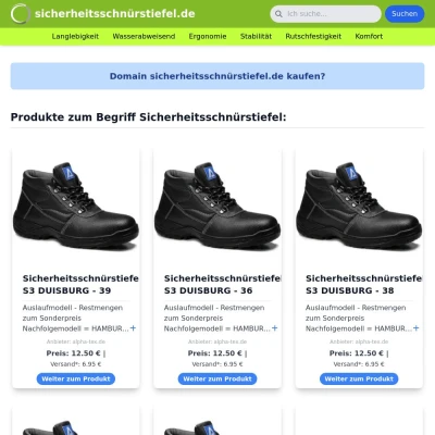 Screenshot sicherheitsschnürstiefel.de