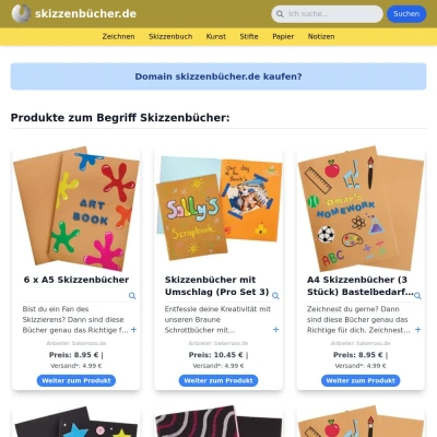 Screenshot skizzenbücher.de