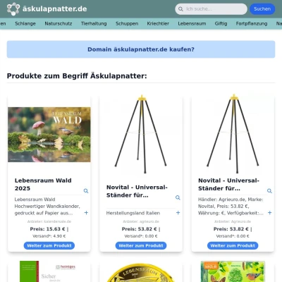 Screenshot äskulapnatter.de