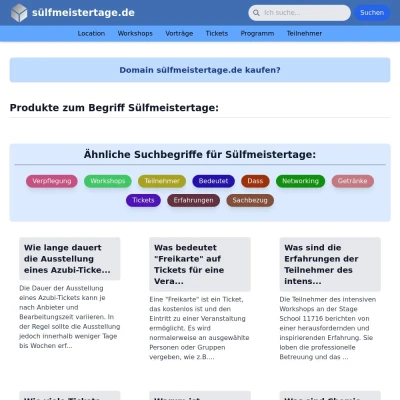 Screenshot sülfmeistertage.de