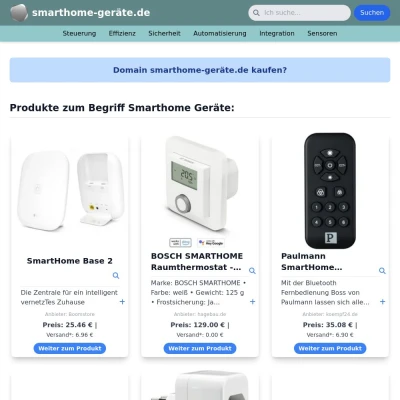 Screenshot smarthome-geräte.de