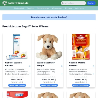 Screenshot solar-wärme.de