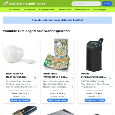 Screenshot solarwärmespeicher.de