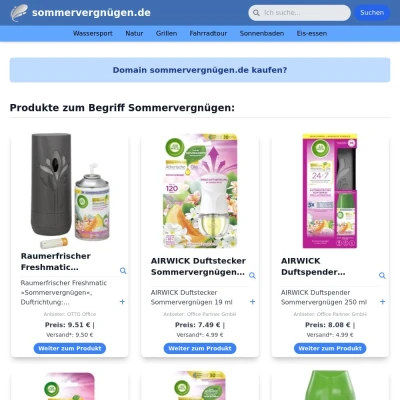 Screenshot sommervergnügen.de