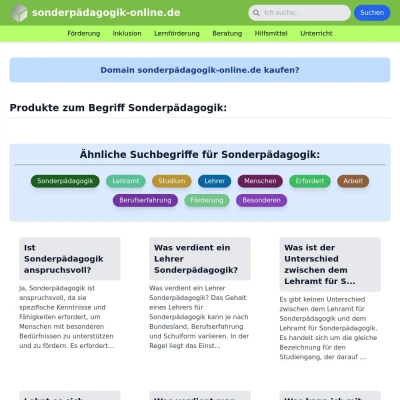 Screenshot sonderpädagogik-online.de