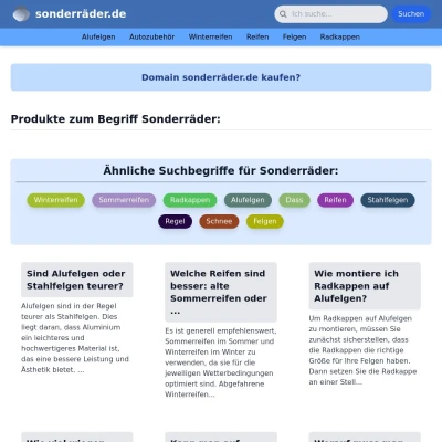 Screenshot sonderräder.de