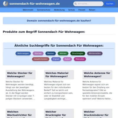 Screenshot sonnendach-für-wohnwagen.de