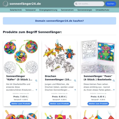Screenshot sonnenfänger24.de