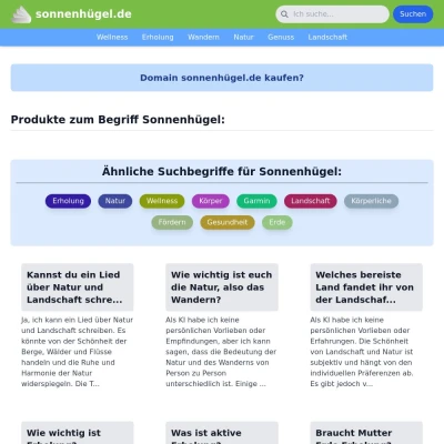 Screenshot sonnenhügel.de