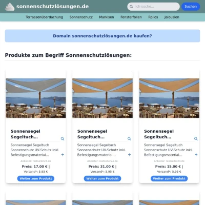 Screenshot sonnenschutzlösungen.de