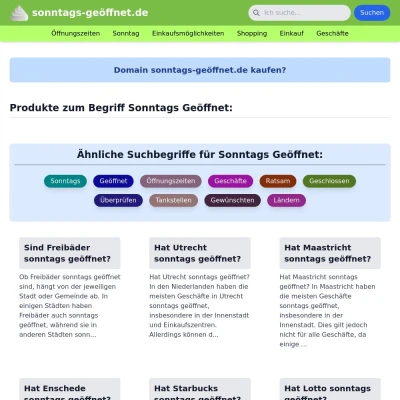 Screenshot sonntags-geöffnet.de