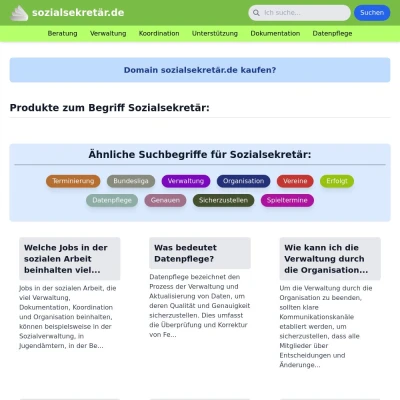 Screenshot sozialsekretär.de