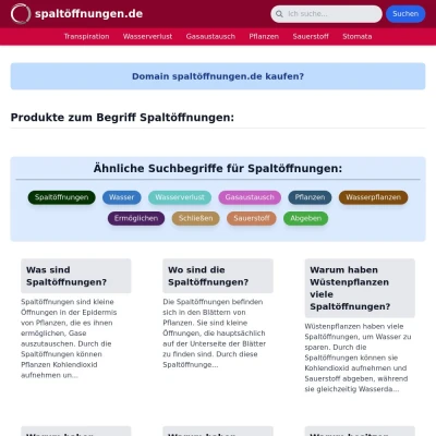 Screenshot spaltöffnungen.de