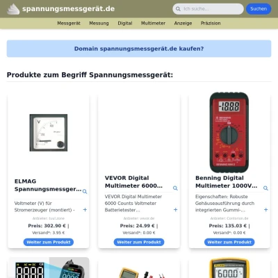 Screenshot spannungsmessgerät.de