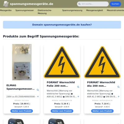 Screenshot spannungsmessgeräte.de