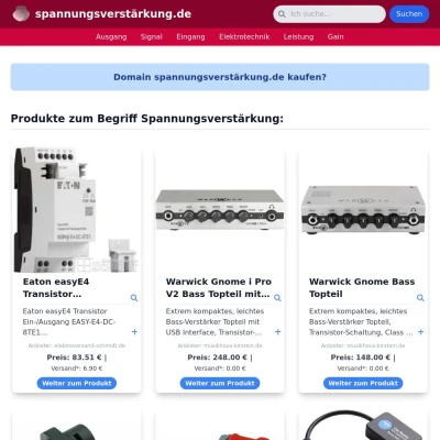 Screenshot spannungsverstärkung.de