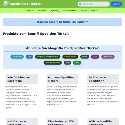 Screenshot spedition-türkei.de