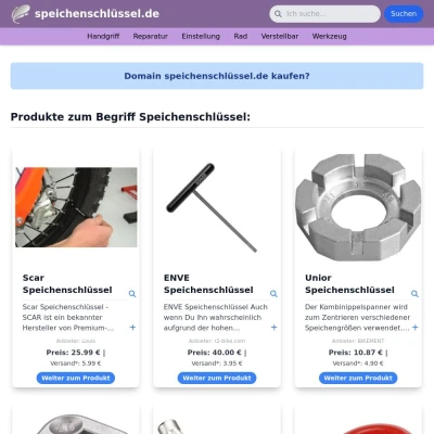 Screenshot speichenschlüssel.de