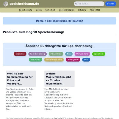 Screenshot speicherlösung.de