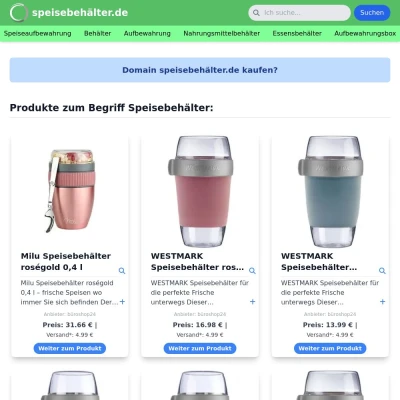 Screenshot speisebehälter.de