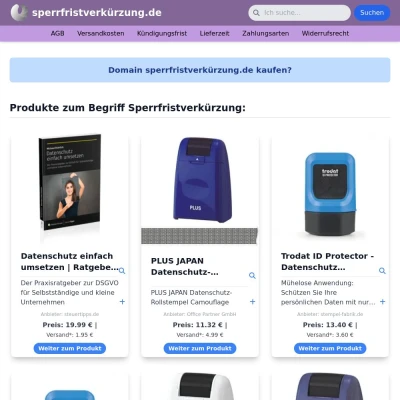 Screenshot sperrfristverkürzung.de