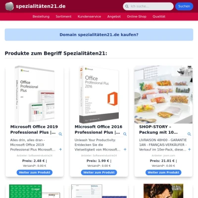 Screenshot spezialitäten21.de