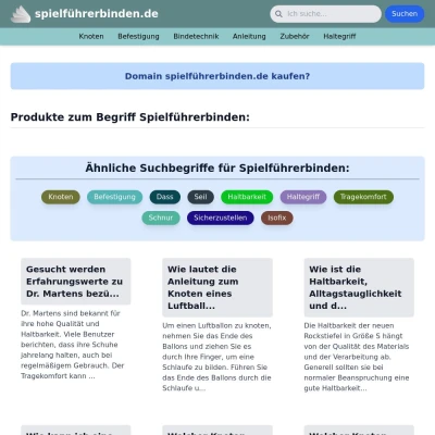 Screenshot spielführerbinden.de